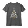 HapTiger Mickey & Friends White Gold Christmas Tree Holiday Maglietta - Official Disney Merchandise for Men, Women, Boys, and Girls