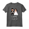 Nerd Addio al Celibato - Game Over Pixel Held Zocker Maglietta - Regalo Divertente per Sposi Videogiocatori