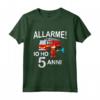 Bambino Pompiere Vigile del Fuoco - Allarme! Io Ho 5 Anni - Compleanno Maglietta per Bambini - Idea Regalo Asilo
