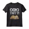 Odio Tutti - Maglietta Bradipo Divertente - Regalo Asociale per Compleanno - Frase Ironica Tee Shirt