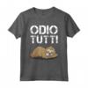 Odio Tutti - Maglietta Bradipo Divertente - Regalo Asociale per Compleanno - Frase Ironica Tee Shirt