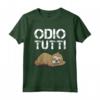 Odio Tutti - Maglietta Bradipo Divertente - Regalo Asociale per Compleanno - Frase Ironica Tee Shirt