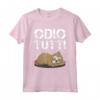Odio Tutti - Maglietta Bradipo Divertente - Regalo Asociale per Compleanno - Frase Ironica Tee Shirt