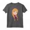 HapTiger Frozen Anna Big Face Portrait Maglietta - Officially Licensed T-Shirt for Men, Women, Boys, Girls - Elsa Princess Apparel