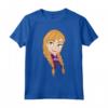 HapTiger Frozen Anna Big Face Portrait Maglietta - Officially Licensed T-Shirt for Men, Women, Boys, Girls - Elsa Princess Apparel