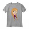 HapTiger Frozen Anna Big Face Portrait Maglietta - Officially Licensed T-Shirt for Men, Women, Boys, Girls - Elsa Princess Apparel