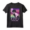 Offline Japanese Vaporwave Alt Indie Aesthetic Anime Girl Maglietta - Streetwear Giapponese Glitch Art Estetico - Ideale per Eboy, Egirl, Soft Boys e Soft Girls