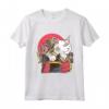 Gatto Guerriero Samurai Figo - Maglietta Grafico d'Arte Giapponese - Ideale per Appassionati di Gatti e Cultura Giapponese