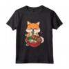 Kawaii Shiba Inu Mangiare Tagliatelle di Ramen - Maglietta Regalo per Amanti dei Cani e del Ramen