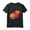 Funny Fast Food - Burn e Patatine Maglietta - Design Hamburger e Patatine Fritte - Ideale per gli Appassionati di Cibo