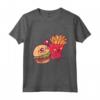 Funny Fast Food - Burn e Patatine Maglietta - Design Hamburger e Patatine Fritte - Ideale per gli Appassionati di Cibo