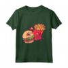 Funny Fast Food - Burn e Patatine Maglietta - Design Hamburger e Patatine Fritte - Ideale per gli Appassionati di Cibo