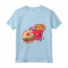 Funny Fast Food - Burn e Patatine Maglietta - Design Hamburger e Patatine Fritte - Ideale per gli Appassionati di Cibo