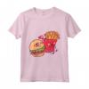 Funny Fast Food - Burn e Patatine Maglietta - Design Hamburger e Patatine Fritte - Ideale per gli Appassionati di Cibo