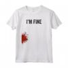 I'm Fine Graphic Zombie Slash Movie Halloween Maglietta - Divertente maglietta film di zombi - Regalo unico per compleanno o Natale