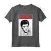 HapTiger Black And White Portrait Red Text Maglietta - Officially Licensed Apparel for Fans - Unique Design