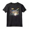 L'arte astratta Tamburi Musicista Banda Musicale Trono Drums Maglietta - Regalo Batterista - Il Ritmo del Battito RLRR LRLL