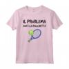 T-Shirt Uomo Sport Problema Non Racchetta Scritte Simpatiche Maglietta - Ideale Regalo per Tennisti Divertenti - Marca HapTiger