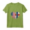 Donna Duel Heart Design Antille Olandesi e Duello Americano Cit Maglietta con Collo a V - Orgoglio Nazionale Calcio Bandiera - Ideale come Regalo Souvenir per i Tifosi di Calcio