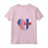 Donna Duel Heart Design Antille Olandesi e Duello Americano Cit Maglietta con Collo a V - Orgoglio Nazionale Calcio Bandiera - Ideale come Regalo Souvenir per i Tifosi di Calcio