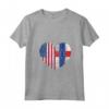 Donna Duel Heart Design Antille Olandesi e Duello Americano Cit Maglietta con Collo a V - Orgoglio Nazionale Calcio Bandiera - Ideale come Regalo Souvenir per i Tifosi di Calcio