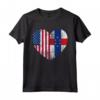 Duel Heart Design Antille Olandesi e Duello Americano - Maglietta Calcio National Pride - Ideale come Regalo Souvenir per i Tifosi