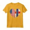 Duel Heart Design Antille Olandesi e Duello Americano - Maglietta Calcio National Pride - Ideale come Regalo Souvenir per i Tifosi