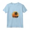 Donna Bonaire Antille Olandesi Palme Retro Tramonto Vintage Maglietta con Collo a V - Souvenir Unico per Viaggiatori e Amanti del Mare