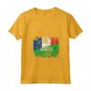 Donna Bandiere Francia Arabia Saudita | Mezze Radici Francesi Saudita Maglietta con Collo a V - Abbigliamento Culturale Unisex