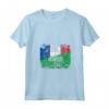 Donna Bandiere Francia Arabia Saudita | Mezze Radici Francesi Saudita Maglietta con Collo a V - Abbigliamento Culturale Unisex
