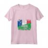 Donna Bandiere Francia Arabia Saudita | Mezze Radici Francesi Saudita Maglietta con Collo a V - Abbigliamento Culturale Unisex