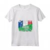 Donna Bandiere Francia Arabia Saudita | Mezze Radici Francesi Saudita Maglietta con Collo a V - Abbigliamento Culturale Unisex