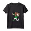 Donna Tamponando Beagle Dog Arabia Saudita Calcio Bandiera Maglietta con Collo a V - Fan del Calcio Arabia Saudita - Regalo per Giocatori di Calcio