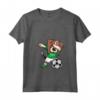 Donna Tamponando Beagle Dog Arabia Saudita Calcio Bandiera Maglietta con Collo a V - Fan del Calcio Arabia Saudita - Regalo per Giocatori di Calcio