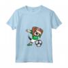 Donna Tamponando Beagle Dog Arabia Saudita Calcio Bandiera Maglietta con Collo a V - Fan del Calcio Arabia Saudita - Regalo per Giocatori di Calcio