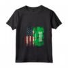 Donna RADICI ARABE SAUDITE | Mezza Bandiera Americana | BANDIERA USA Ecuador Maglietta con Collo a V - Patriota Arabo Saudita Apparel per Compleanni e Feste
