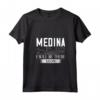 Donna Medina Arabia Saudita City Skyline Mappa Viaggi Maglietta - Collo a V - Città delle Meraviglie Saudite