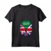 Donna Arabia Saudita Bandiera Britannica - Arabia Saudita Gran Bretagna UK Zipper Maglietta con Collo a V - Mix Heritage Cuore Bandiere - Regalo per chi Ama entrambi i Paesi