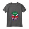 Donna Arabia Saudita Bandiera Britannica - Arabia Saudita Gran Bretagna UK Zipper Maglietta con Collo a V - Mix Heritage Cuore Bandiere - Regalo per chi Ama entrambi i Paesi