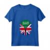 Donna Arabia Saudita Bandiera Britannica - Arabia Saudita Gran Bretagna UK Zipper Maglietta con Collo a V - Mix Heritage Cuore Bandiere - Regalo per chi Ama entrambi i Paesi