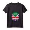 Donna Arabia Saudita Bandiera britannica - Arabia Saudita Gran Bretagna UK Zipper Maglietta con Collo a V - Cuore Arabia Saudita britannica - Design unico per Regno Unito
