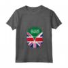 Donna Arabia Saudita Bandiera britannica - Arabia Saudita Gran Bretagna UK Zipper Maglietta con Collo a V - Cuore Arabia Saudita britannica - Design unico per Regno Unito
