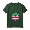 Donna Arabia Saudita Bandiera britannica - Arabia Saudita Gran Bretagna UK Zipper Maglietta con Collo a V - Cuore Arabia Saudita britannica - Design unico per Regno Unito
