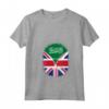 Donna Arabia Saudita Bandiera britannica - Arabia Saudita Gran Bretagna UK Zipper Maglietta con Collo a V - Cuore Arabia Saudita britannica - Design unico per Regno Unito