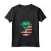 Donna Arabia Saudita Bandiera USA - USA Arabia Saudita Zipper Maglietta con Collo a V - Mix Heritage Design - Ideale Regalo per Mezzo Americano e 1/2 Arabia Saudita