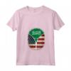 Donna Arabia Saudita Bandiera USA - USA Arabia Saudita Zipper Maglietta con Collo a V - Mix Heritage Design - Ideale Regalo per Mezzo Americano e 1/2 Arabia Saudita