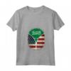 Donna Arabia Saudita Bandiera USA - USA Arabia Saudita Zipper Maglietta con Collo a V - Mix Heritage Design - Ideale Regalo per Mezzo Americano e 1/2 Arabia Saudita