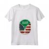 Donna Arabia Saudita Bandiera USA - USA Arabia Saudita Zipper Maglietta con Collo a V - Mix Heritage Design - Ideale Regalo per Mezzo Americano e 1/2 Arabia Saudita