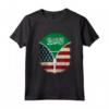 Arabia Saudita Bandiera USA - Zipper Maglietta Mix Heritage Design - Ideale Regalo per Americani e Sauditi