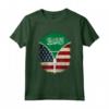 Arabia Saudita Bandiera USA - Zipper Maglietta Mix Heritage Design - Ideale Regalo per Americani e Sauditi